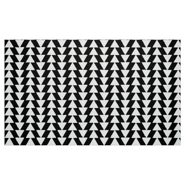 Tecido Triângulos Visuais - Branco em Preto (Fat Quarter)