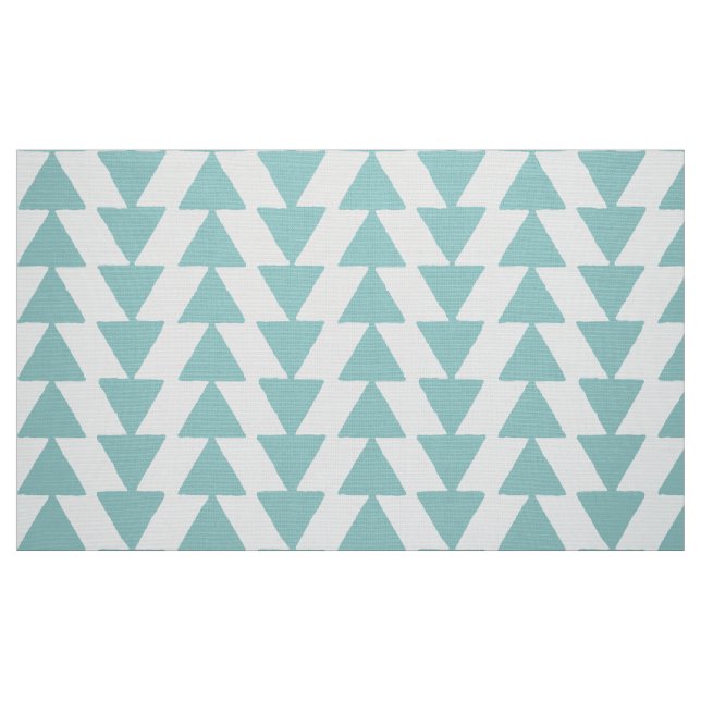 Tecido Triângulos Visuais - Verde Azul em Branco (Fat Quarter)
