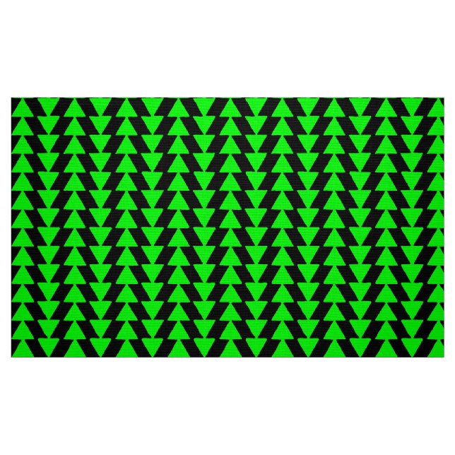 Tecido Triângulos Visuais - Verde em Preto (Fat Quarter)