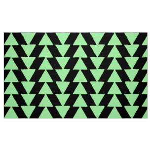 Tecido Triângulos Visuais - Verde Mint em Branco