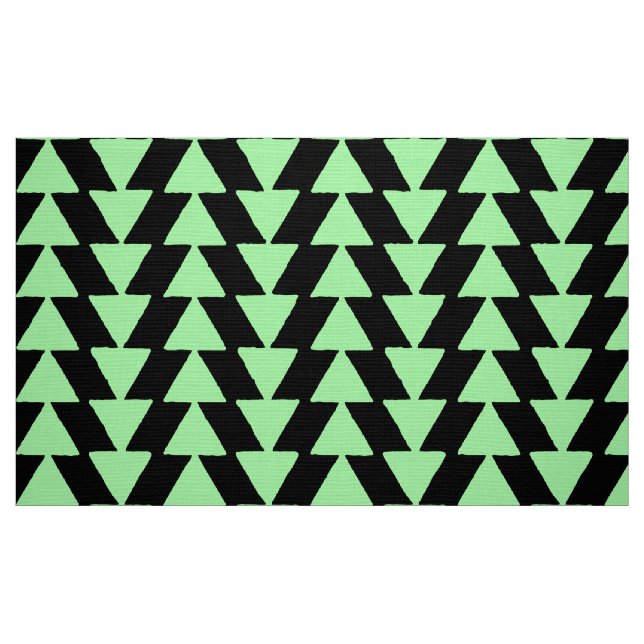 Tecido Triângulos Visuais - Verde Mint em Branco (Fat Quarter)