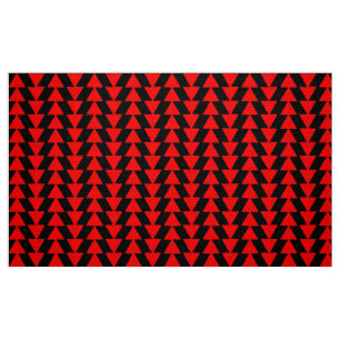 Tecido Triângulos Visuais - Vermelho em Preto