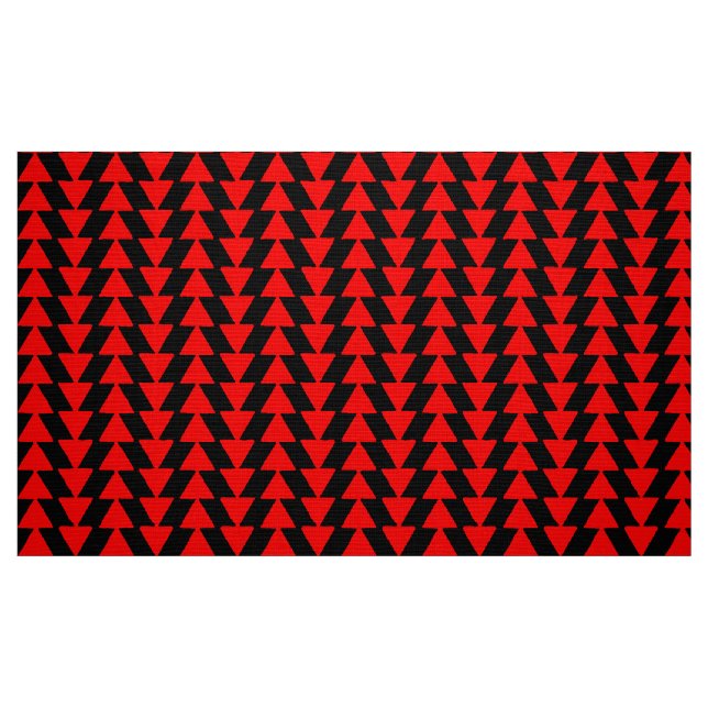 Tecido Triângulos Visuais - Vermelho em Preto (Fat Quarter)