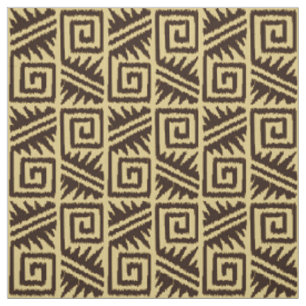 Tecido Tribal asteca de Ikat - castanho chocolate e Tan