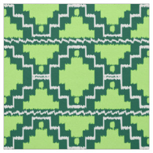 Tecido Tribal asteca de Ikat - floresta e verde limão