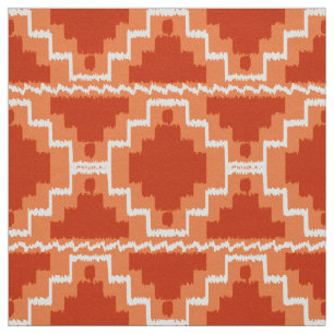 Tecido Tribal asteca de Ikat - oxidação, laranja e bran