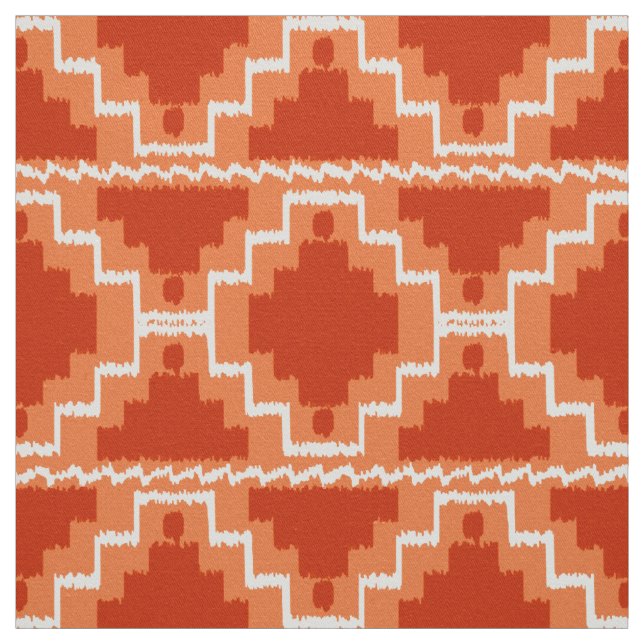 Tecido Tribal asteca de Ikat - oxidação, laranja e branco (Modelo)