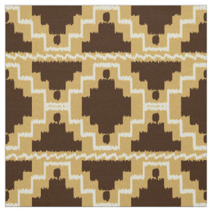 Tecido Tribal asteca de Ikat - Tan, marrom e creme