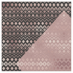Tecido Tribal Aztec Geométrico Desenhado à rosa