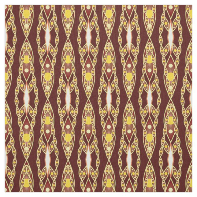 Tecido Tribal Batik - Castanho e bege de chocolate (Modelo)