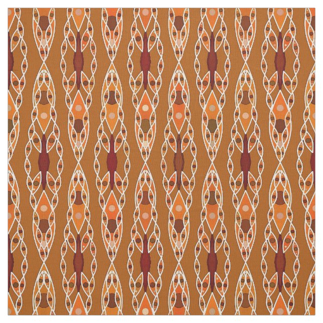 Tecido Tribal Batik - Ferrugem, Terracotta e Beige (Modelo)