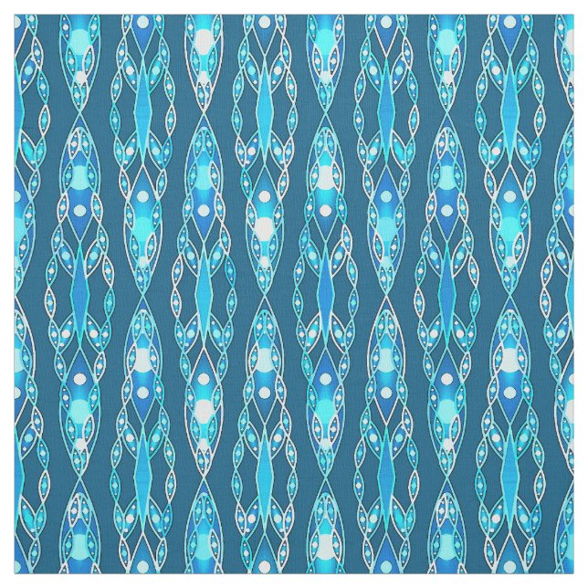 Tecido Tribal Batik - Oceano Azul e Aqua (Modelo)