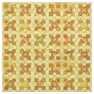 Tecido Tribal Batik - ouro amarelo, castanho e castanho