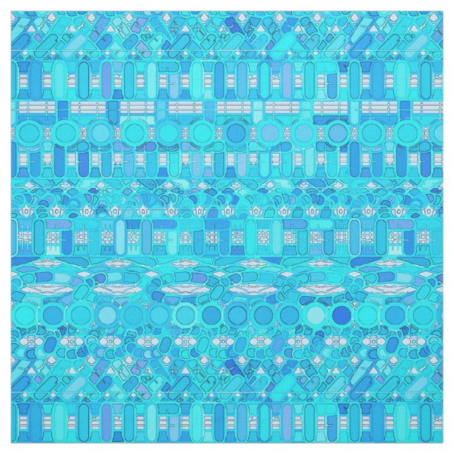 Tecido Tribal Batik - tons azuis (Modelo)