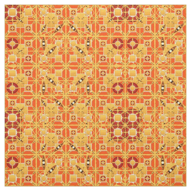 Tecido Tribal Batik - tons de âmbar e marrom (Modelo)