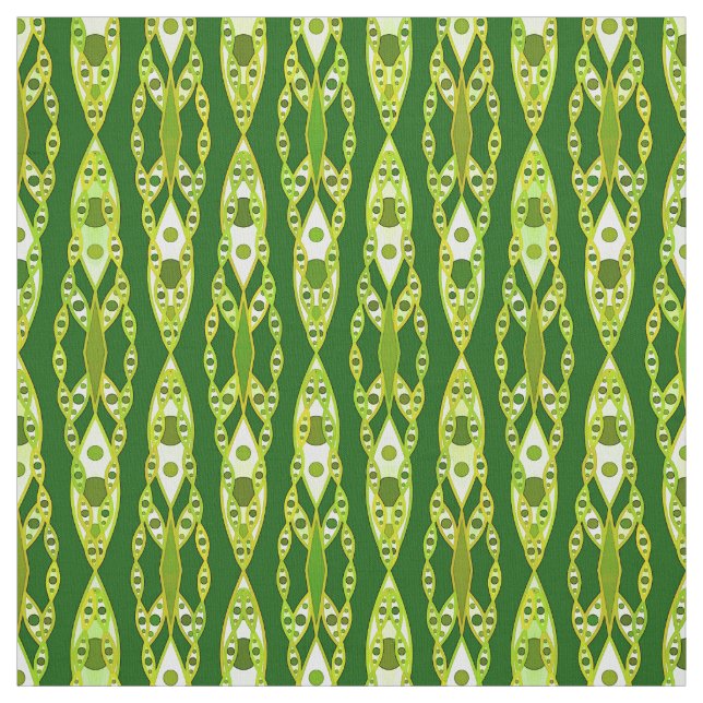 Tecido Tribal Batik - Verde escuro e abacado (Modelo)