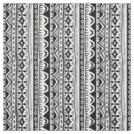 Tecido tribal branco preto do impressão da listra