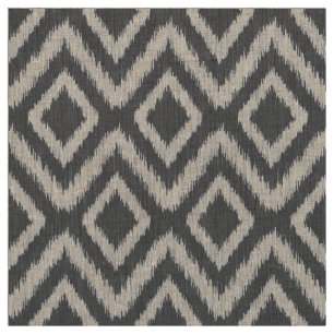 Tecido Tribal Ikat Chevron, Cinza de carvão