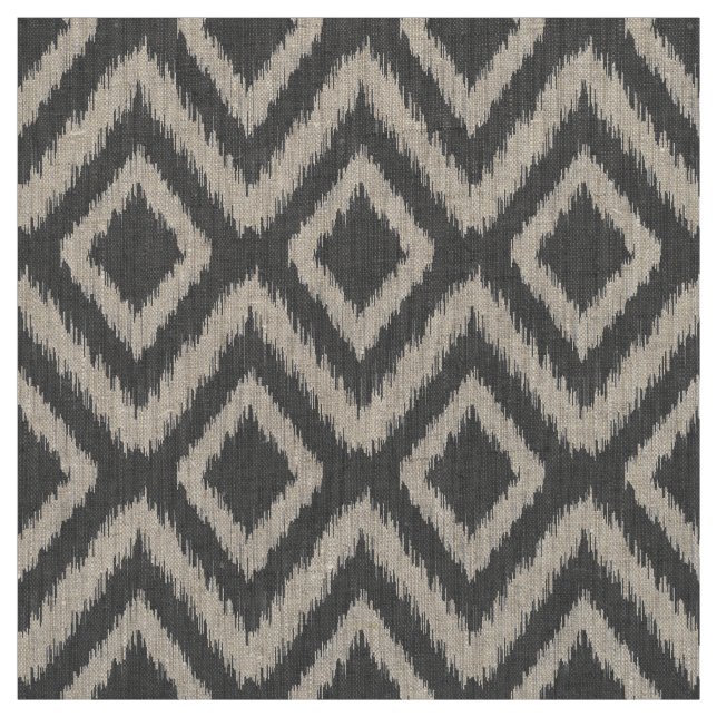 Tecido Tribal Ikat Chevron, Cinza de carvão (Modelo)