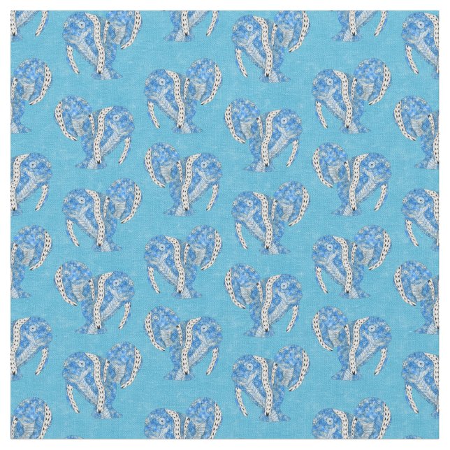 Tecido Tribal Tatto Manateus Ocean Blue (Detalhe)