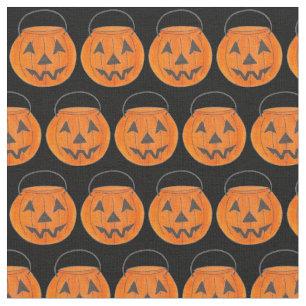Tecido Trick ou Tratar Baldes de Abóbora de Halloween Lar