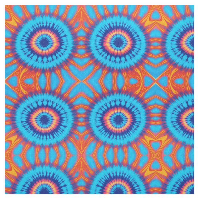 Tecido Trippy Tie Retro Blue & Orange (Modelo)