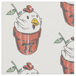 Tecido trocadilho de frango pote de dia feliz