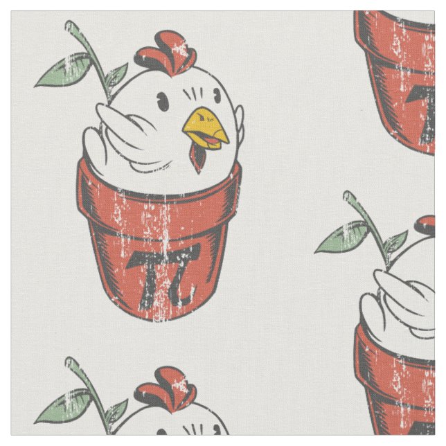 Tecido trocadilho de frango pote de dia feliz (Detalhe)