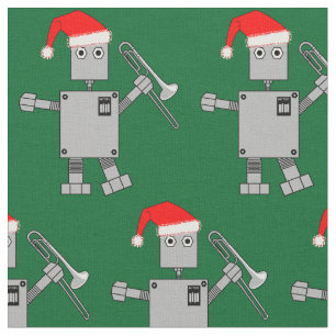 Tecido Trombone Santa Hat Robot