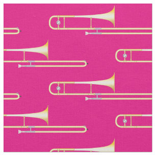 Tecido Trombones Musical Room Decor Pink