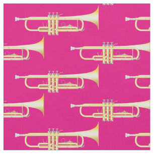 Tecido Trompetes Musical Room Decor Pink