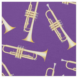 Tecido Trompetes Musical Room Decor Purple