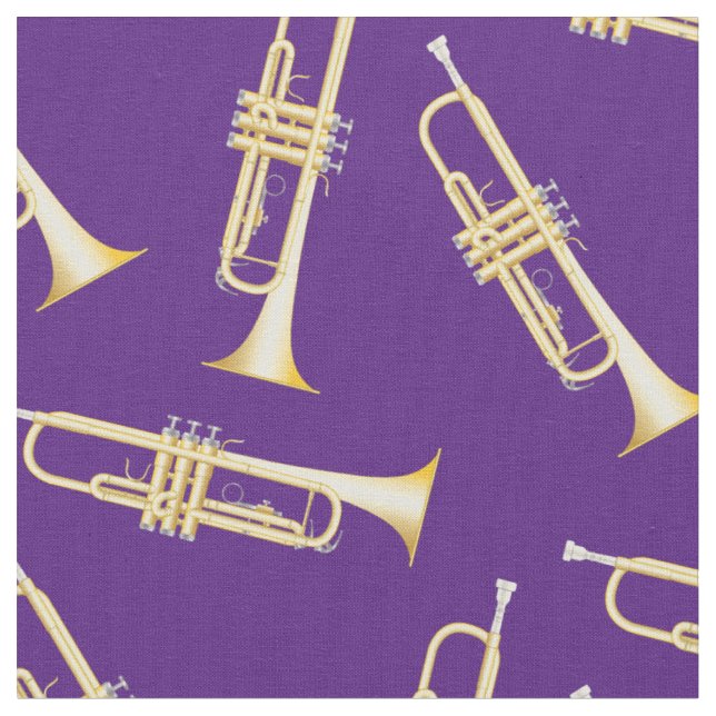 Tecido Trompetes Musical Room Decor Purple (Detalhe)