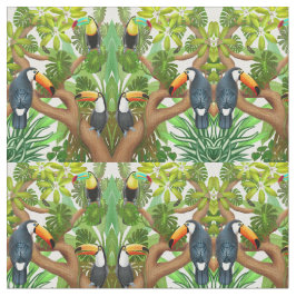Tecido tropical dos pássaros de Toucan