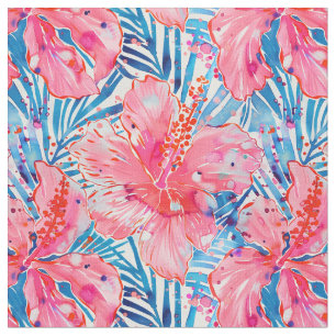 Tecido Tropical Hibiscus Breeze