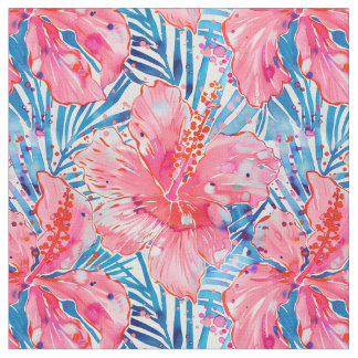 Tecido Tropical Hibiscus Breeze