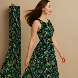 Tecido Tropical Monstera Botanical Green Jungle Printed