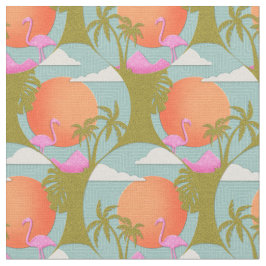 Tecido Tropical Sunset Flamingo