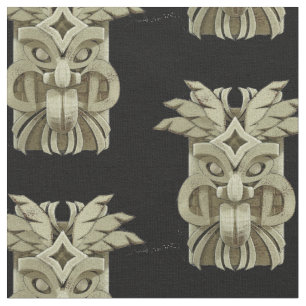 Tecido Trovão da escultura Tiki gravada