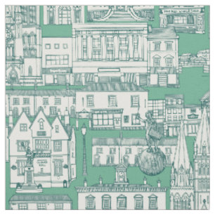 Tecido Truro toile azul escuro hortelã