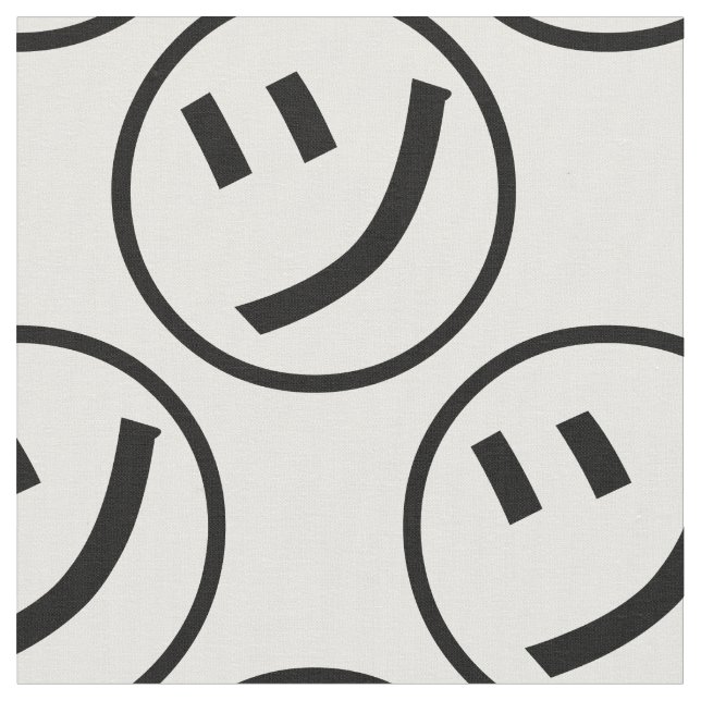 Tecido ㋡ Tsu Kana Katakana sorrindo Emoji / Emoticon (Detalhe)