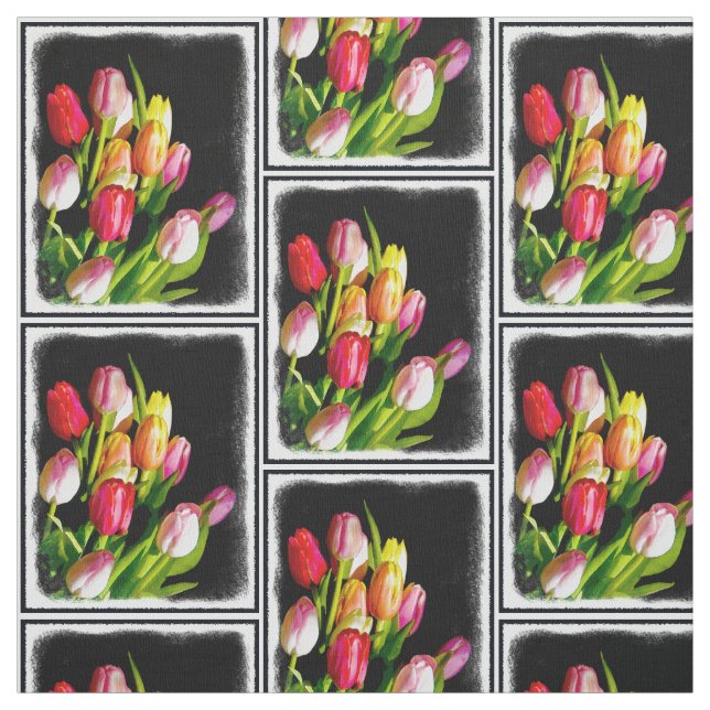 Tecido Tulip Painting - Arte Flor Original (Modelo)
