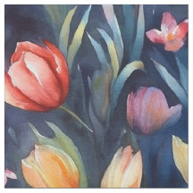Tulipas de Aquarela (Abstrato)