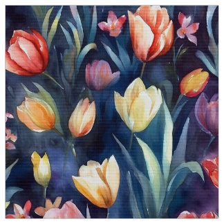 Tecido Tulipas de Aquarela (Abstrato)