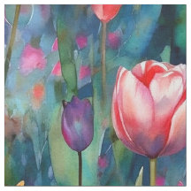 Tulipas de Aquarela (Escuro)