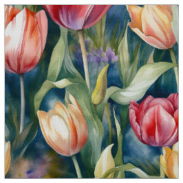 Tecido Tulipas de Aquarela (Vívido)