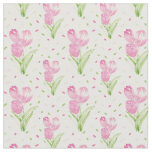 Tecido Tulipas Rosa Gordas