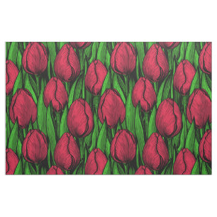 Tecido Tulipas vermelhas