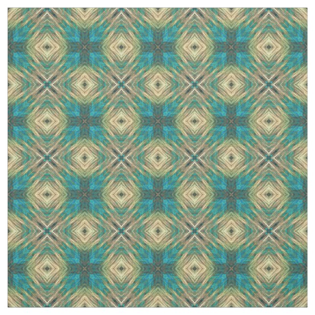 Tecido Turquesa Aztec Aztec Padrão Mosaico Aztec Aztec (Modelo)