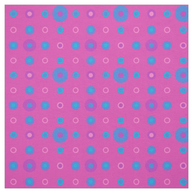 Tecido Turquesa, Azul, Magenta, Padrão de Bolinhas Roxo (Modelo)